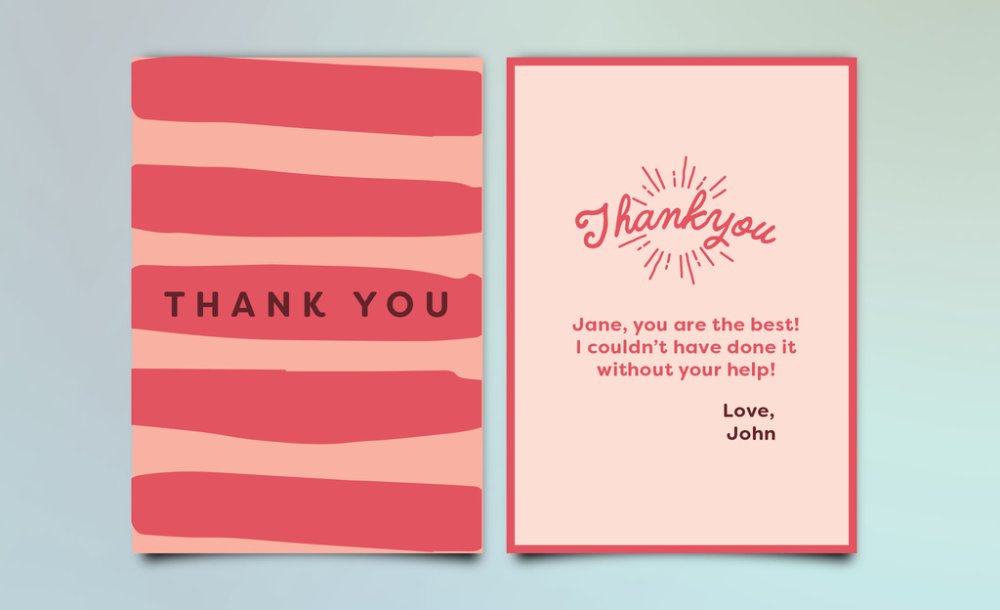 Thank you card template