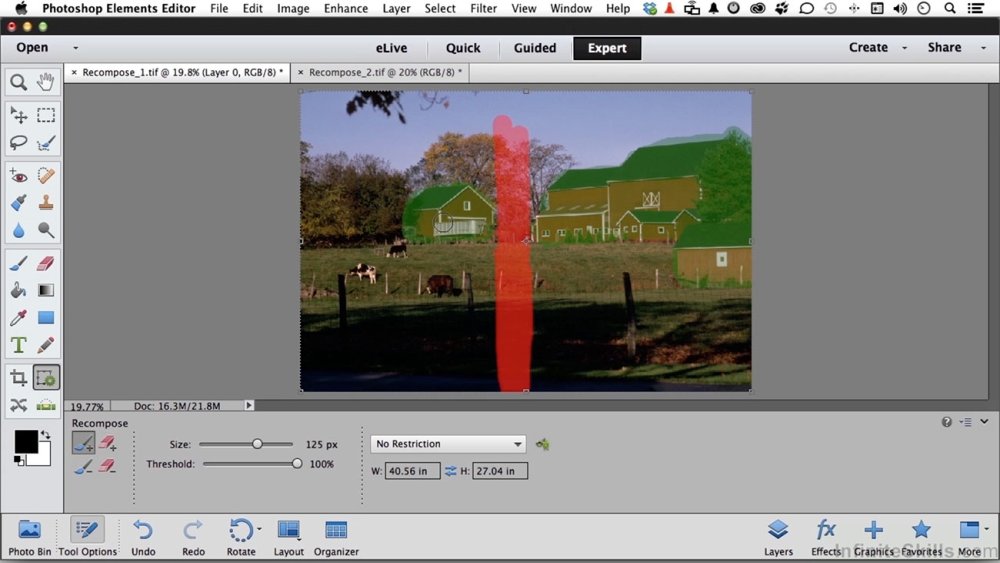 Photoshop Elements tutorials: Recompose tool