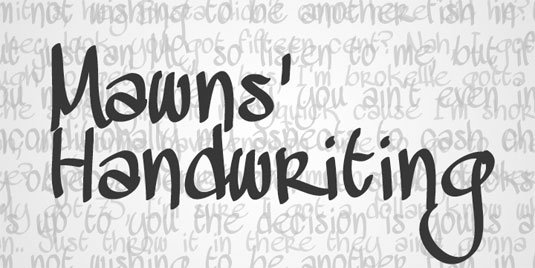 Free handwriting fonts: Mawns' Handwriting