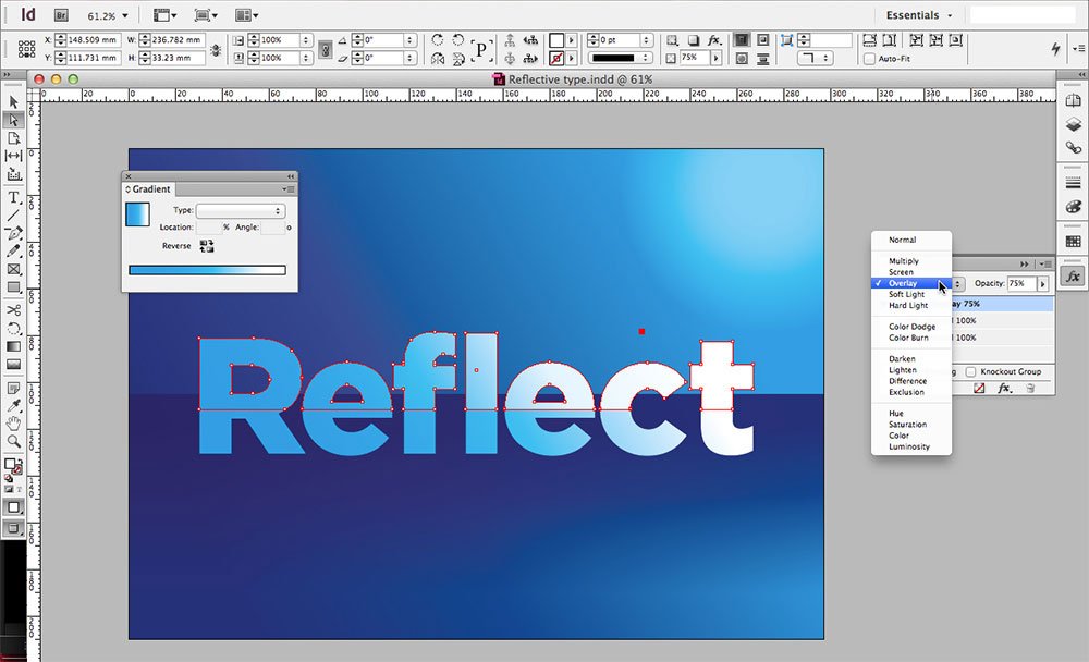 How to create reflective typography in InDesign 