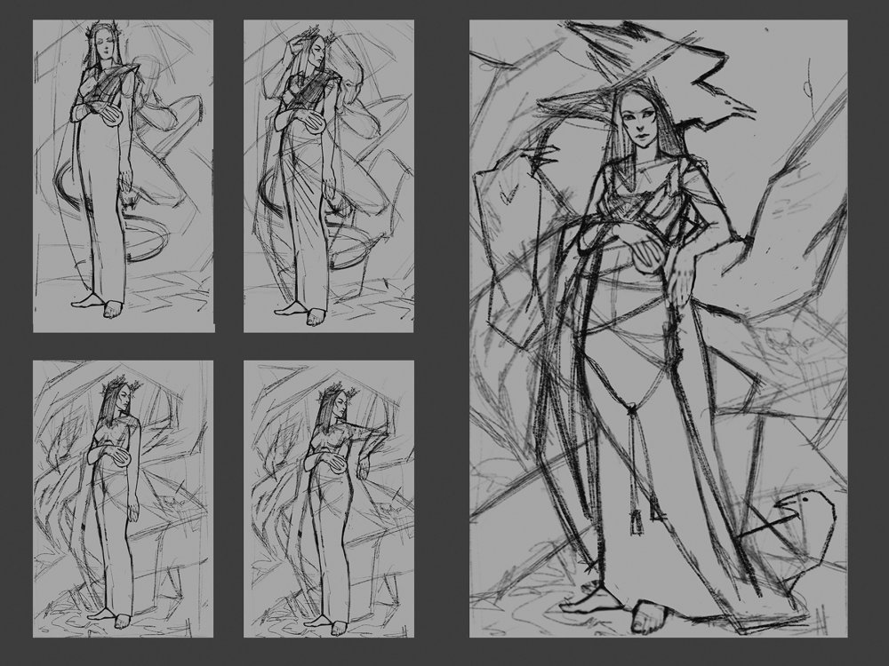 Procreate tutorial: dramatic female figure