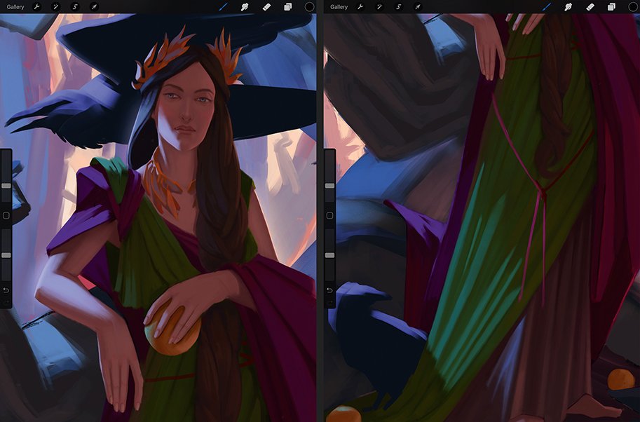 Procreate tutorial: dramatic female figure