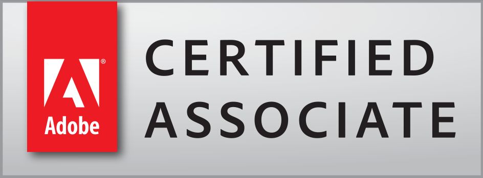 Badge reading "Adobe Certified Associate"