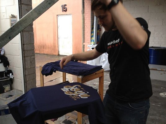 T-shirt being printed