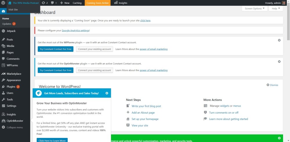 WordPress Dashboard