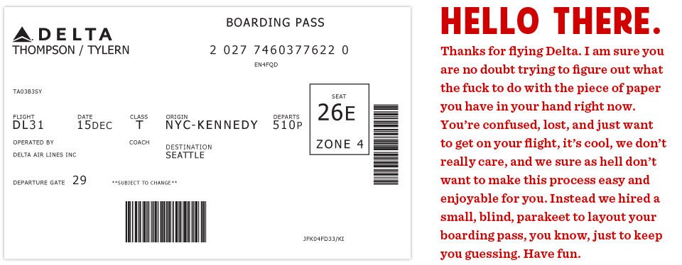 Airline boarding pass