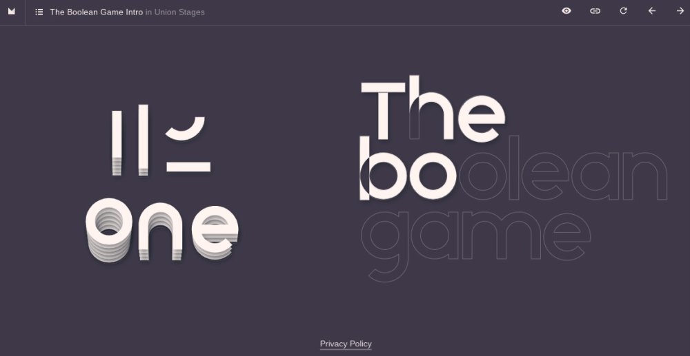 Boolean game homepage