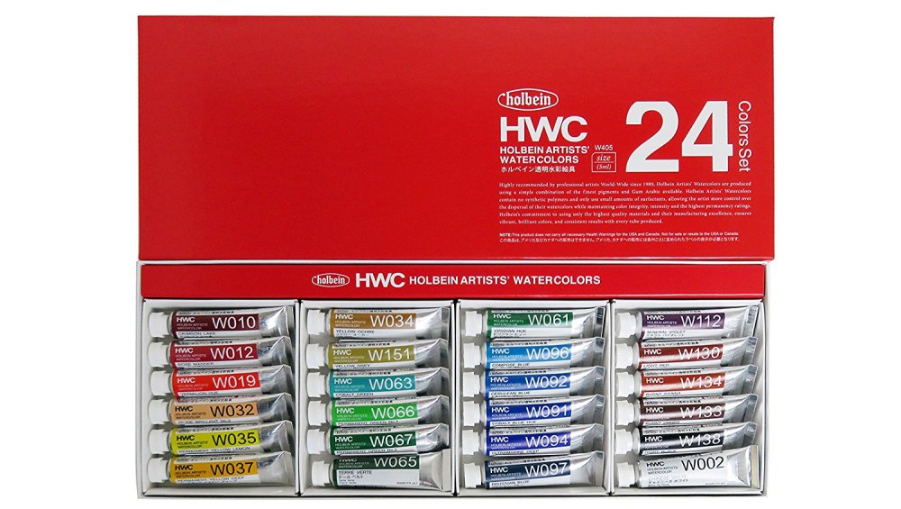 Set of 24 watercolour tubes