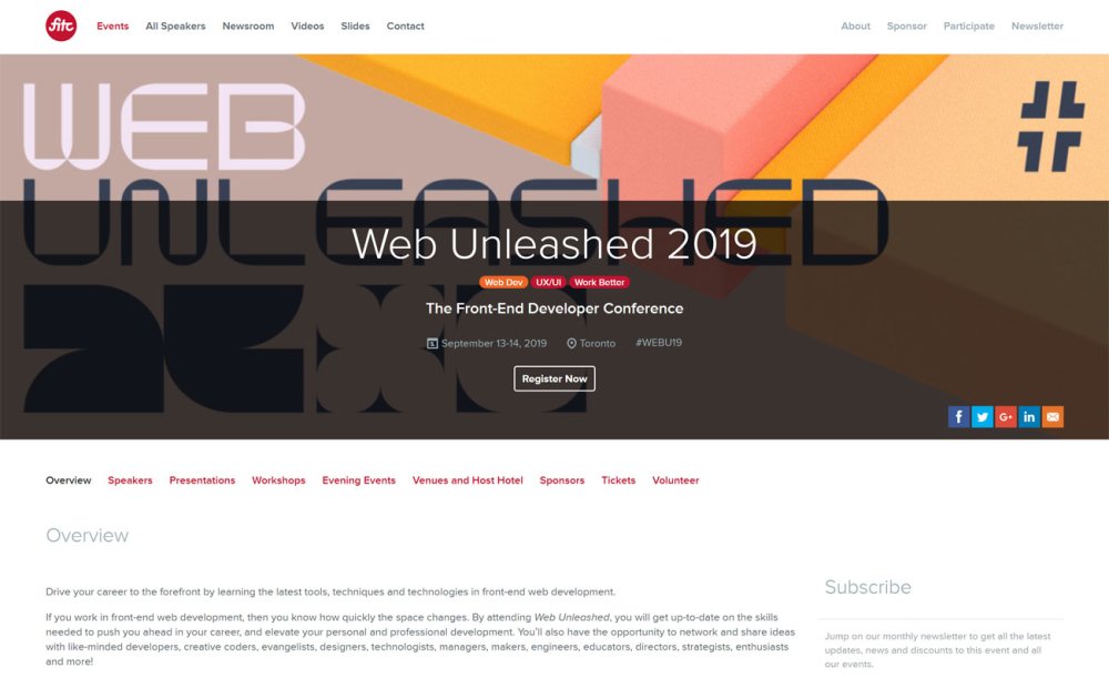 Upcoming web conferences: Web Unleashed 2019