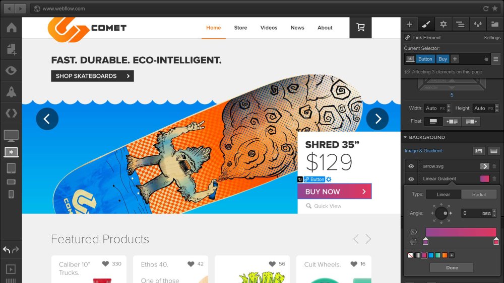 Webflow web design tool