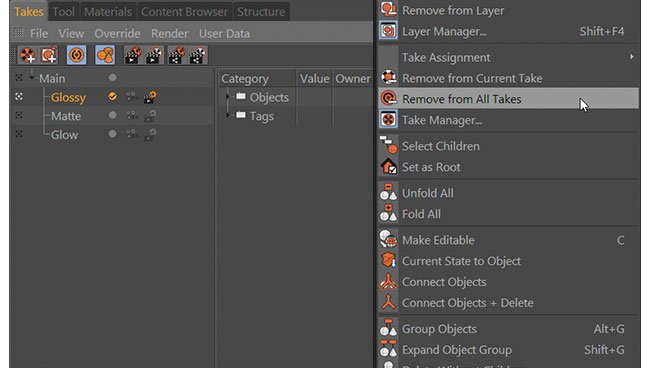 Cinema 4D tips: Consolidate takes