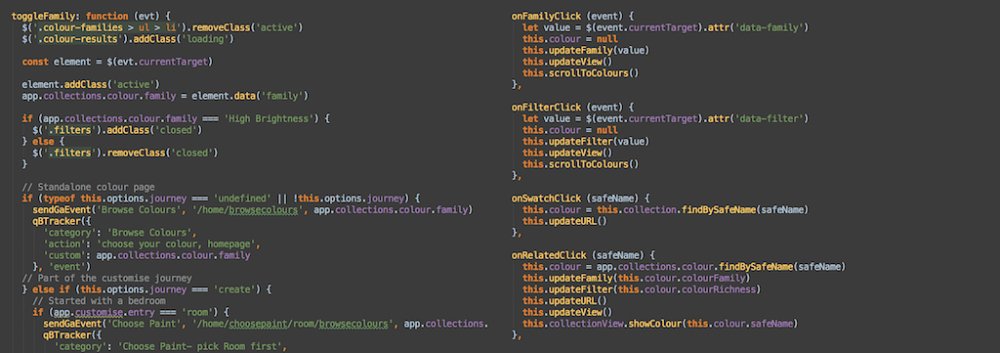 A before and after demonstrating how a refactored class is more readable, functional and testable