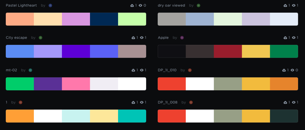 Coolors colour palette tool