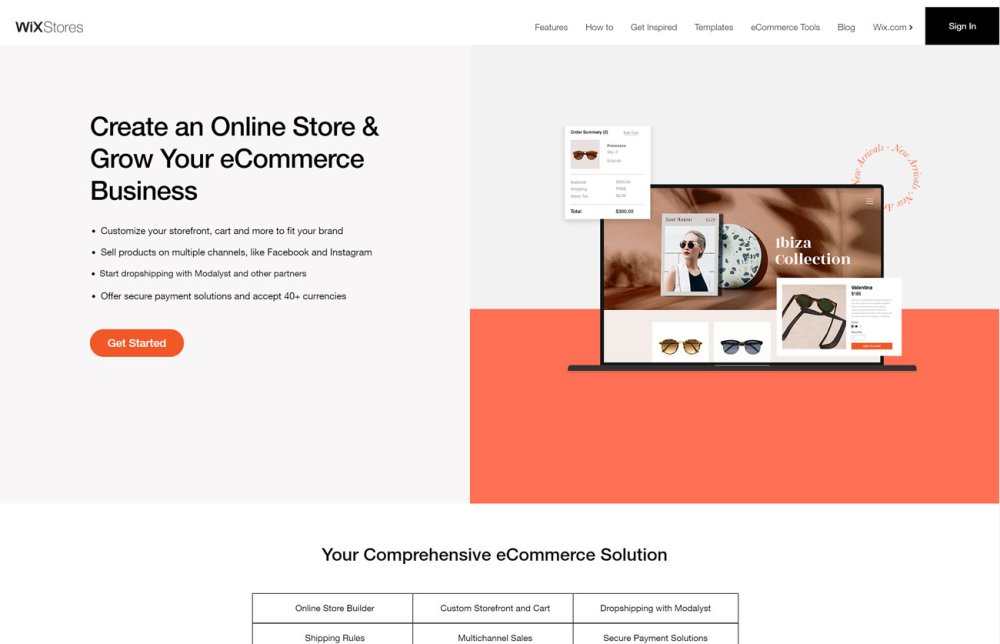Ecommerce platforms: Wix Stores