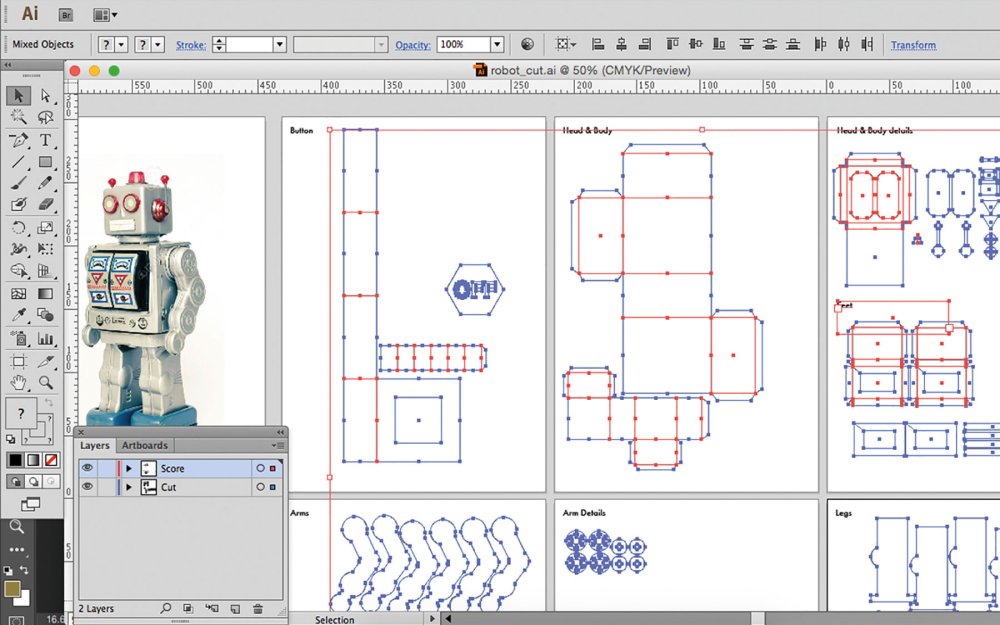 Digital net of robot model