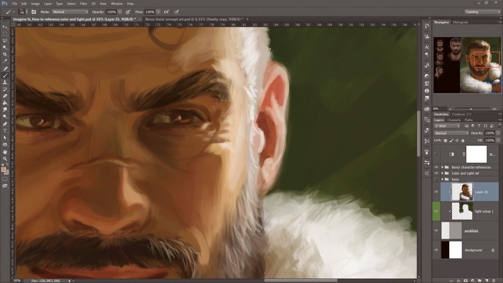 Detail of work in progress edges