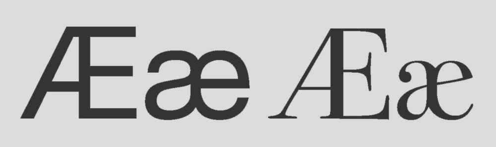 Examples of the 'AE' ligature