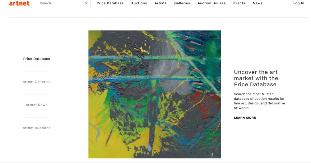 online art galleries: artnet