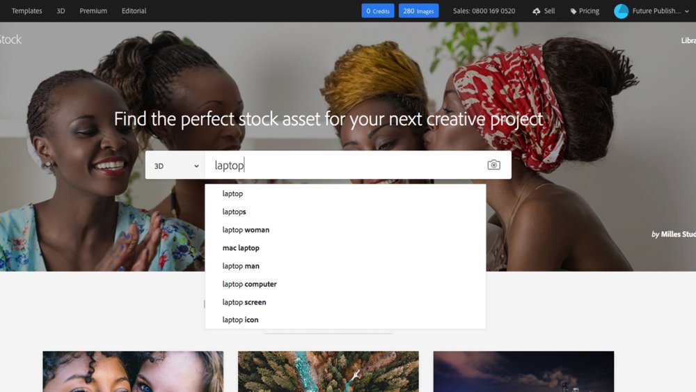 Searching the Adobe Stock website