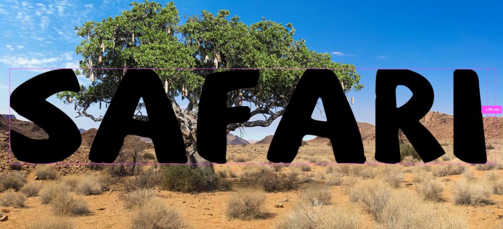 safari written over image of tree