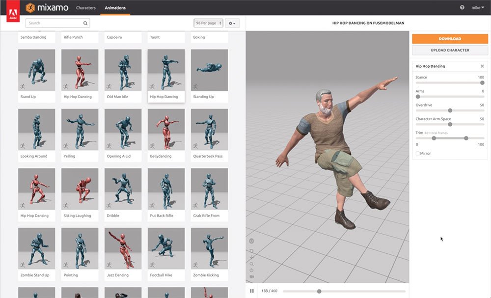 Adobe Fuse: Mixamo