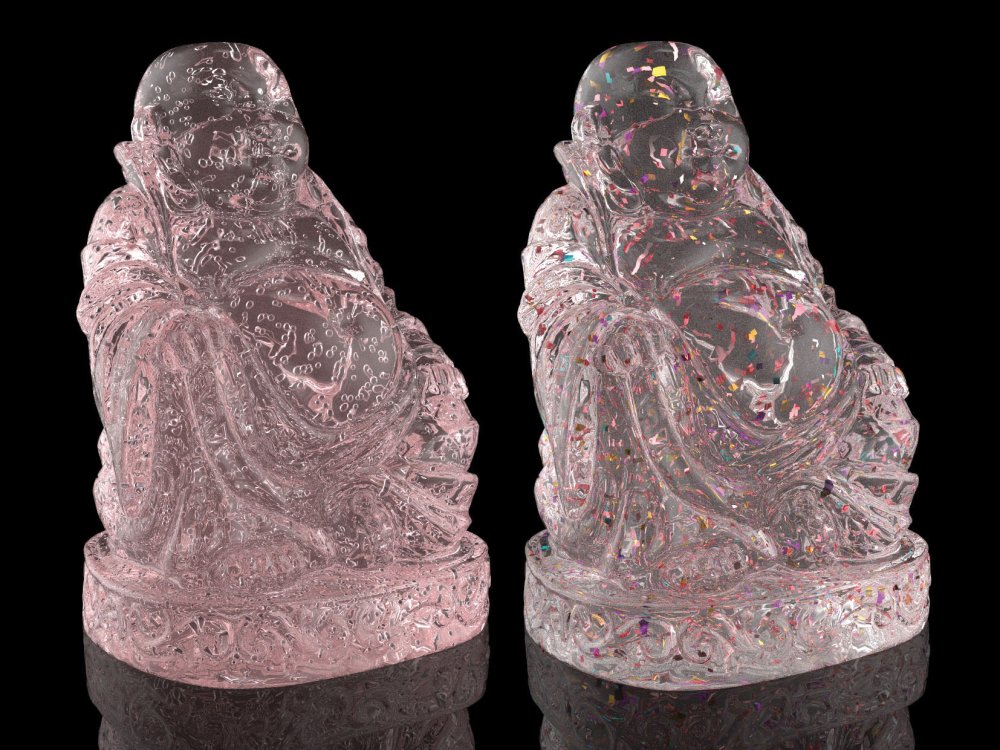 Pair of flaky Buddah models