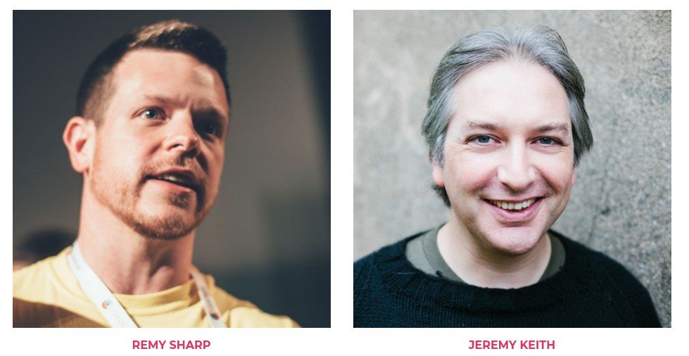 Headshots of Remy Sharp and Jeremy Keith