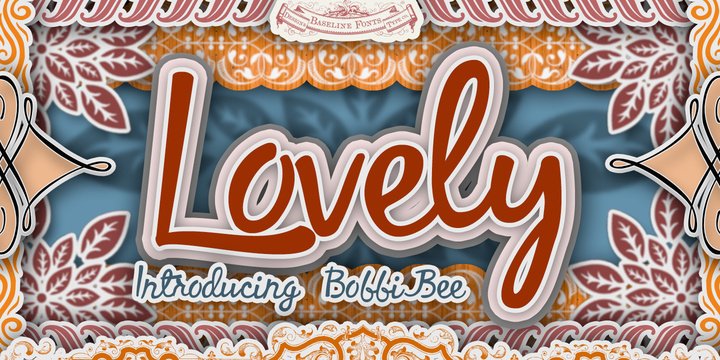 Fancy cursive Bobbi Bee font sample