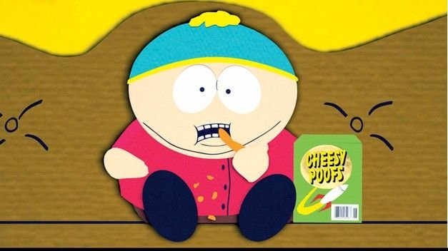 Cartman eating Cheesy Poofs