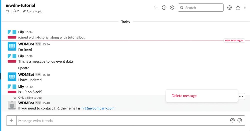 Create a custom Slack bot: Ephemeral messages