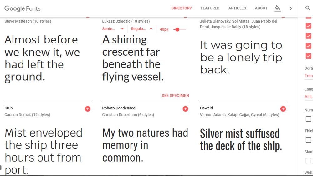 google fonts examples