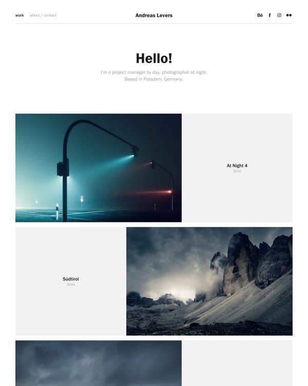 Andreas portfolio template for Adobe Portfolio