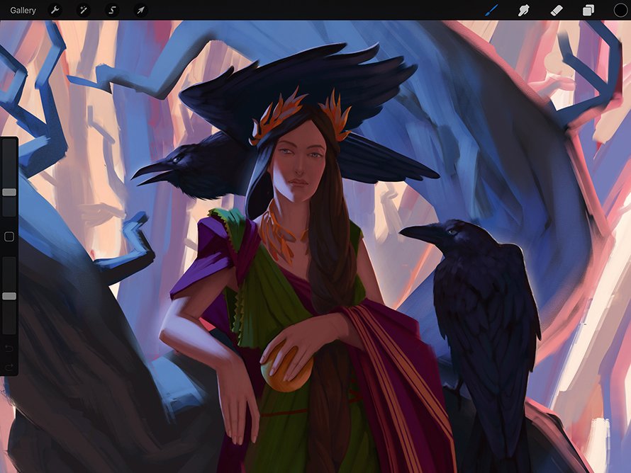 Procreate tutorial: dramatic female figure