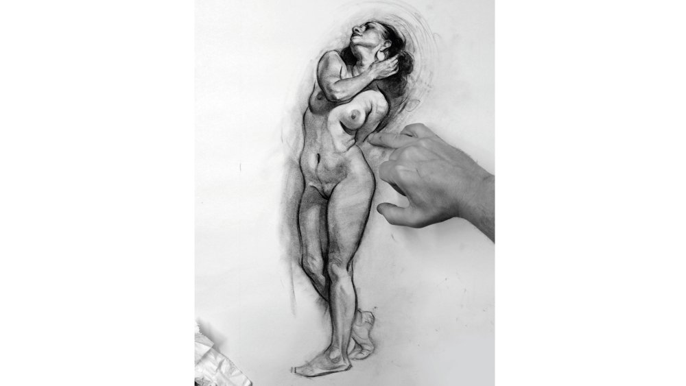 Charcoal figure drawing