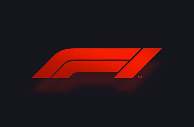 New formula 1 logo in red on a black background