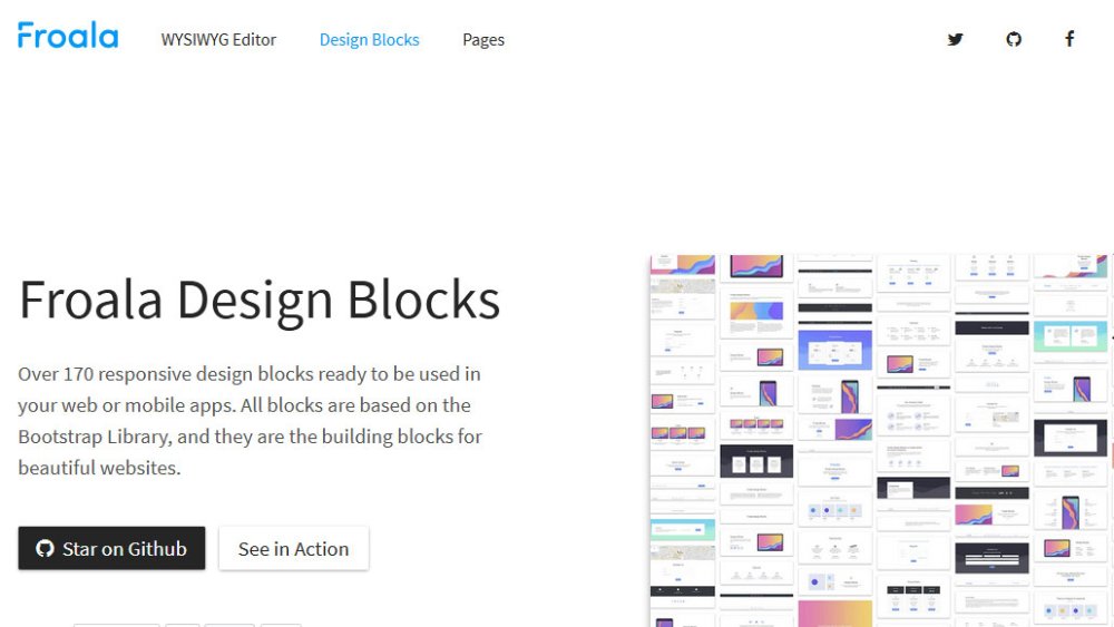 Froala Design Blocks screenshot