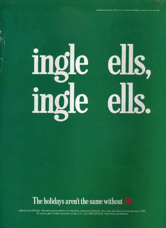 Best Christmas alcohol adverts: JB Whisky ingle ells