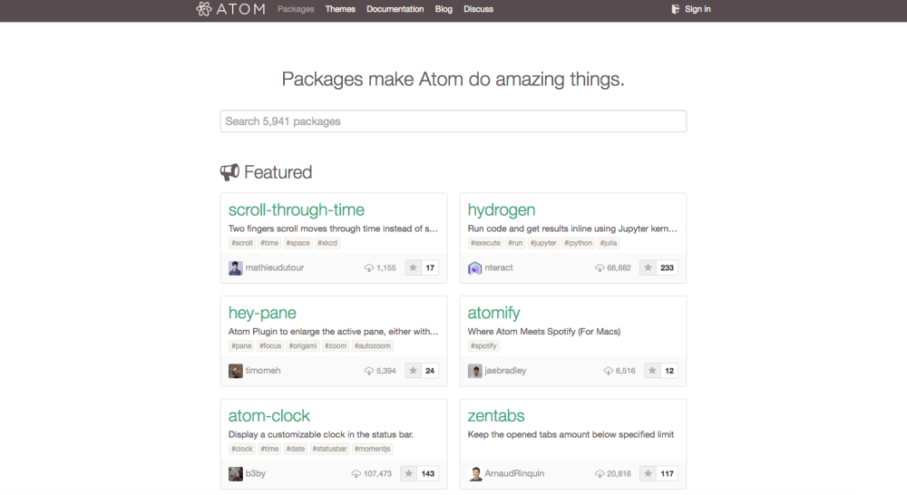 packages in Atom