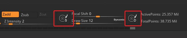 15 tips to master ZBrush: Use Draw Size and Dynamic mode buttons