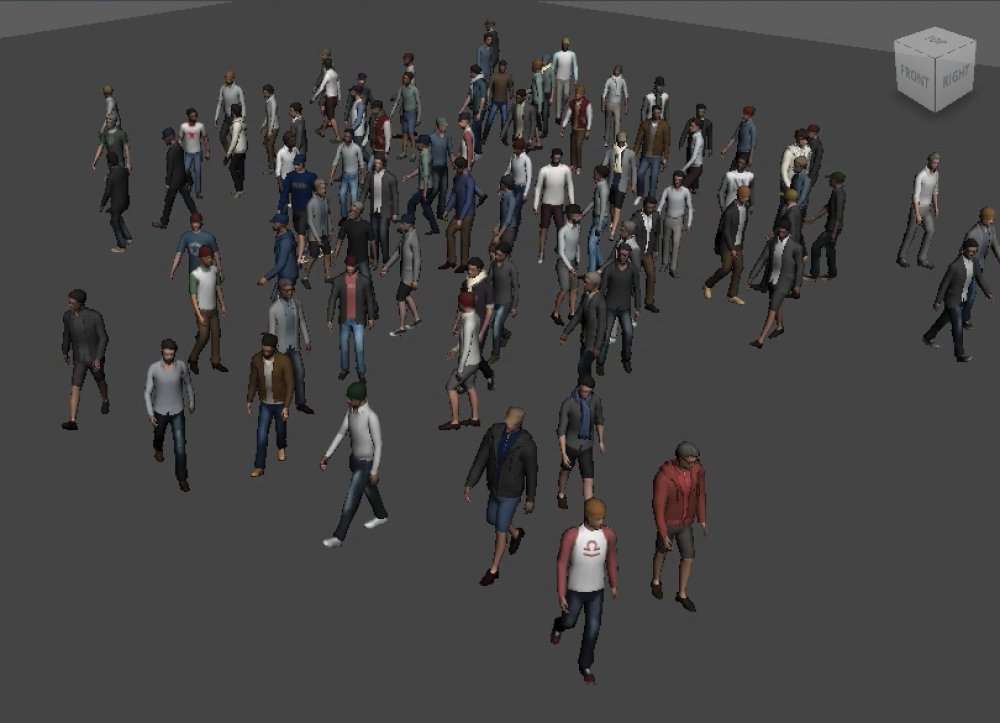Agents walking around on a plane