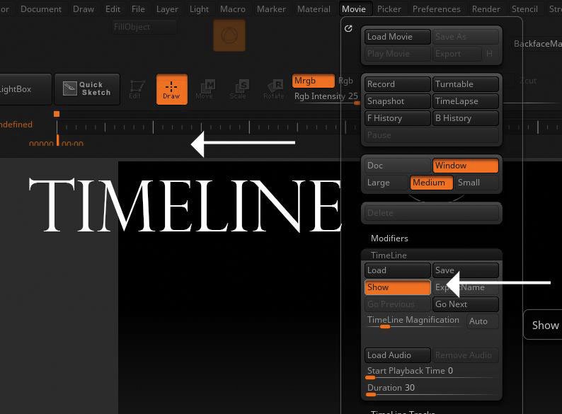 15 tips to master ZBrush: Use the timeline