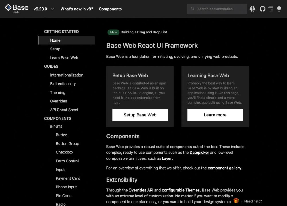 Web dev tools: Base Web