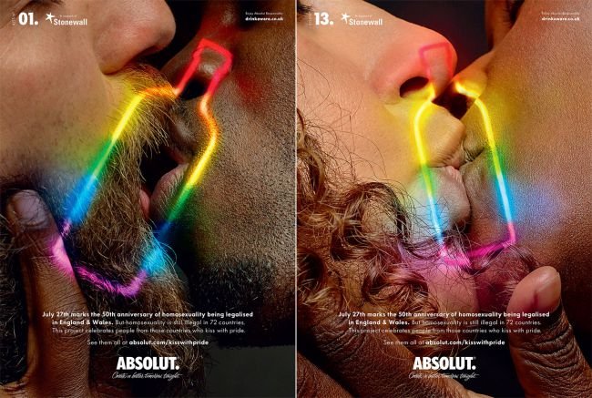 Absolut's 'Kiss with Pride' campaign