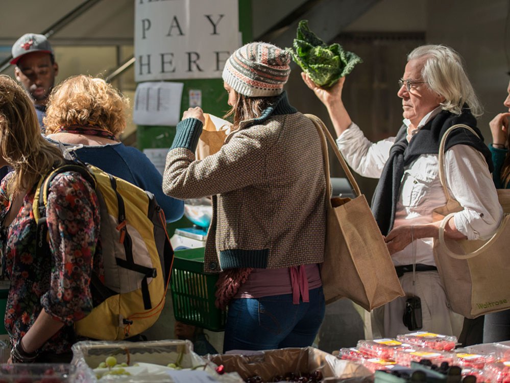 People at a food market