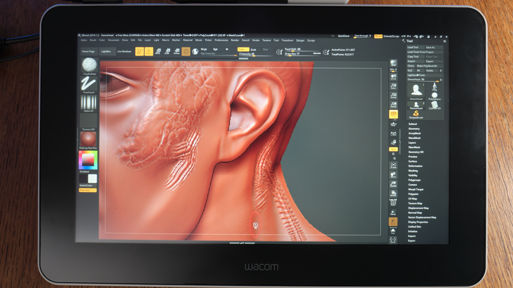 Wacom screen with ZBrush open