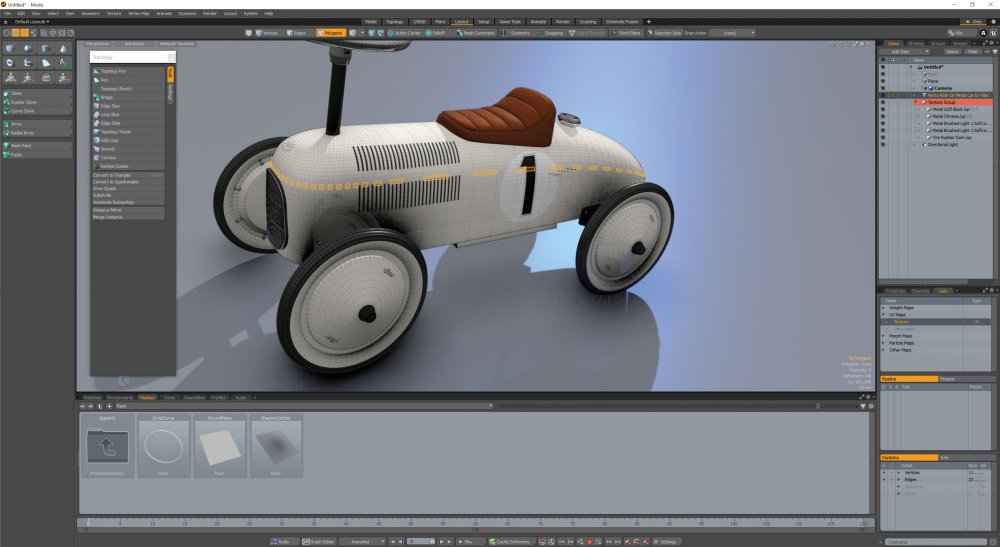 A model car being made in Modo 12