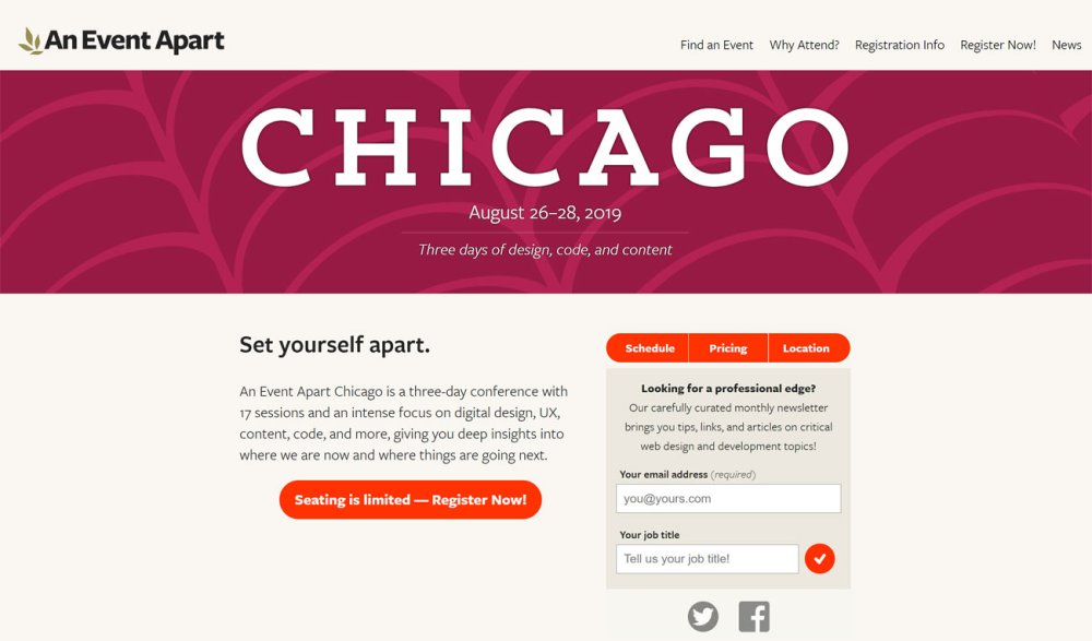 Upcoming web conferences: An Event Apart Chicago