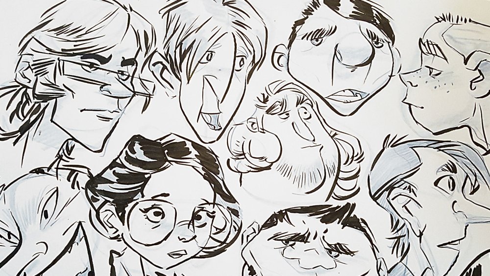 doodles of faces