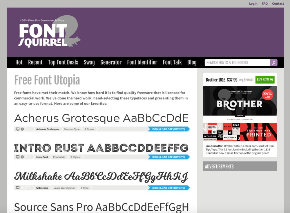 Download fonts: Font Squirrel