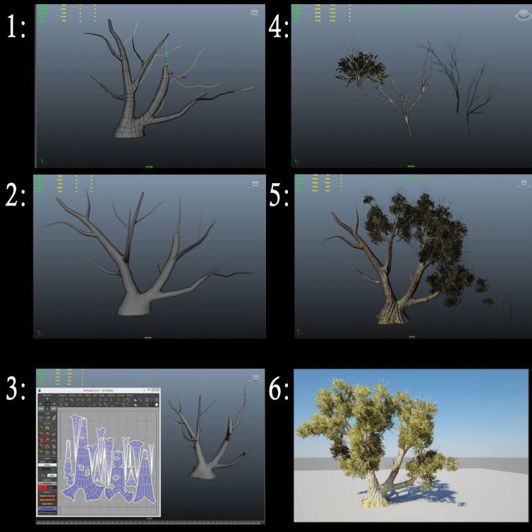 Step by step guide to creating trees quickly in Maya